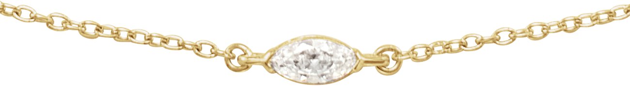 1/4 Ct Marquise Lab-Grown Diamond Necklace - Yellow Gold - Lab Grown Diamond