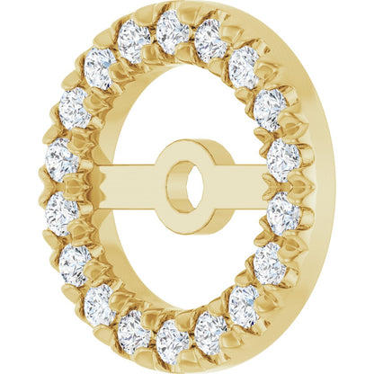 1/6 Ctw Lab-Grown Diamond French-Set Earring Jacket - Yellow Gold - Lab Grown Diamond