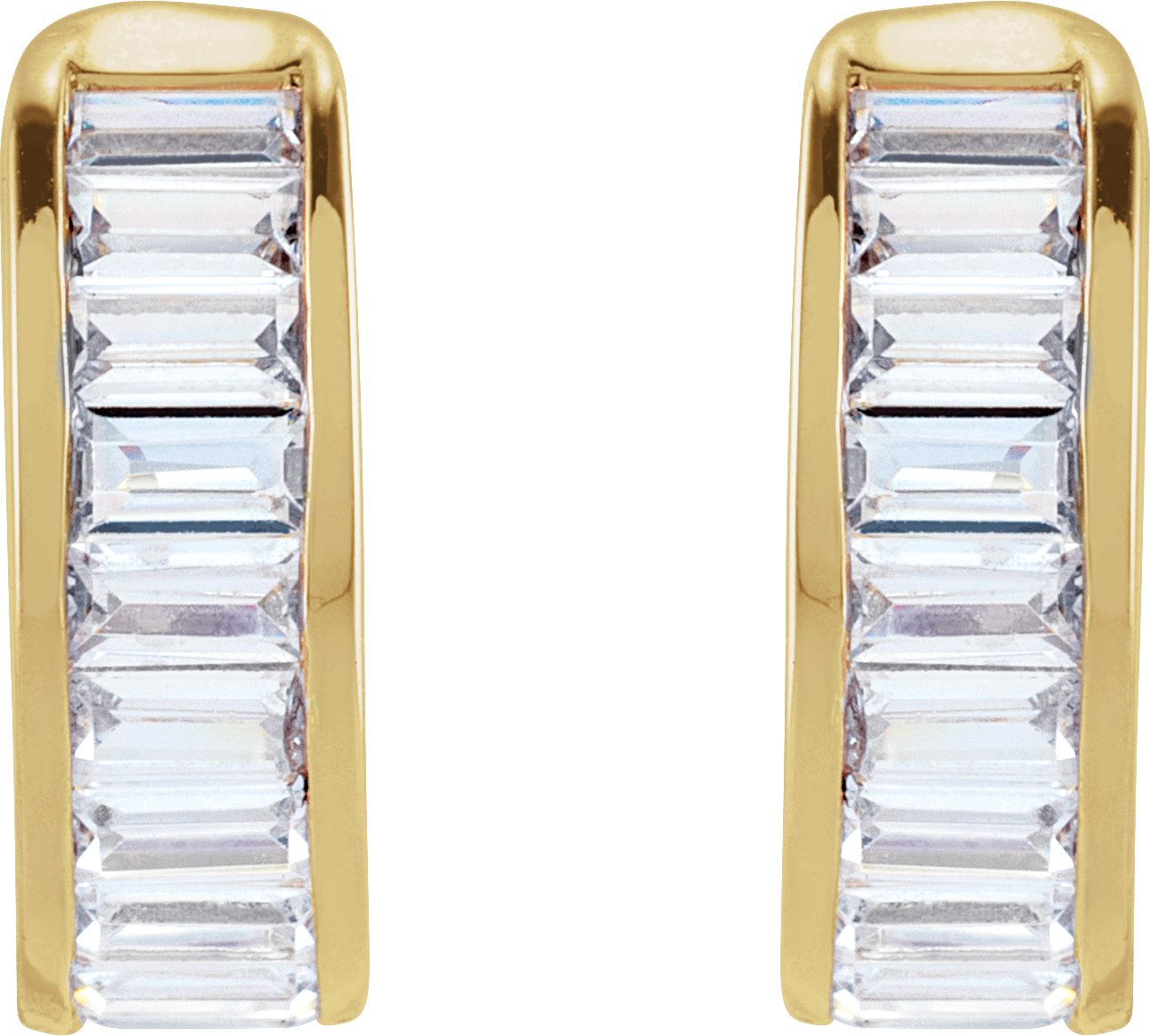 3/4 Ctw Straight Baguette Lab-Grown Diamond Ear Cuff - Yellow Gold - Lab Grown Diamond