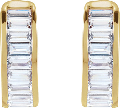 3/4 Ctw Straight Baguette Lab-Grown Diamond Ear Cuff - Yellow Gold - Lab Grown Diamond