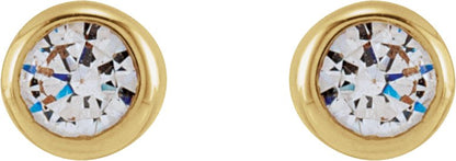 1/3 Ctw Lab-Grown Diamond Bezel-Set Earrings - Yellow Gold - Lab Grown Diamond