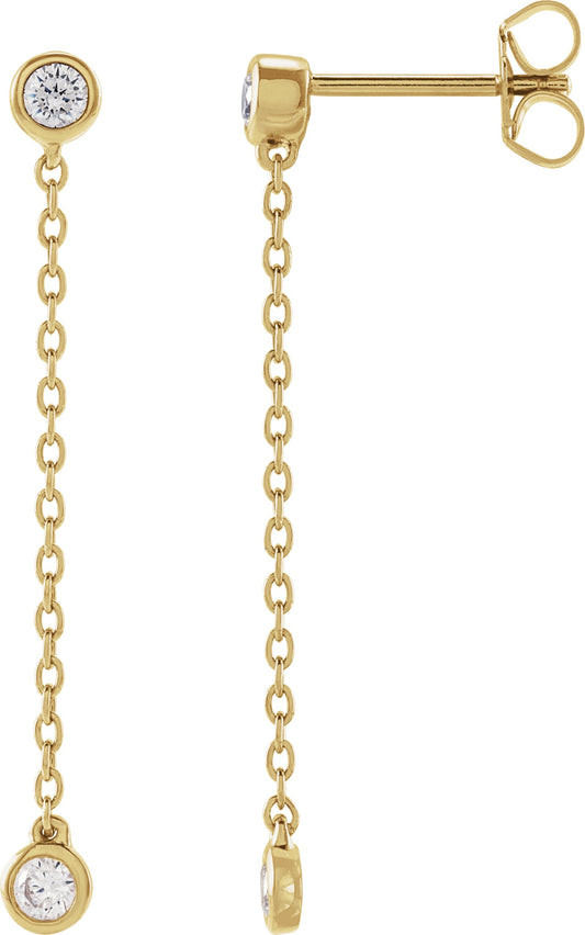 1/4 Ctw Lab-Grown Diamond Chain Earrings - Lab Grown Diamond