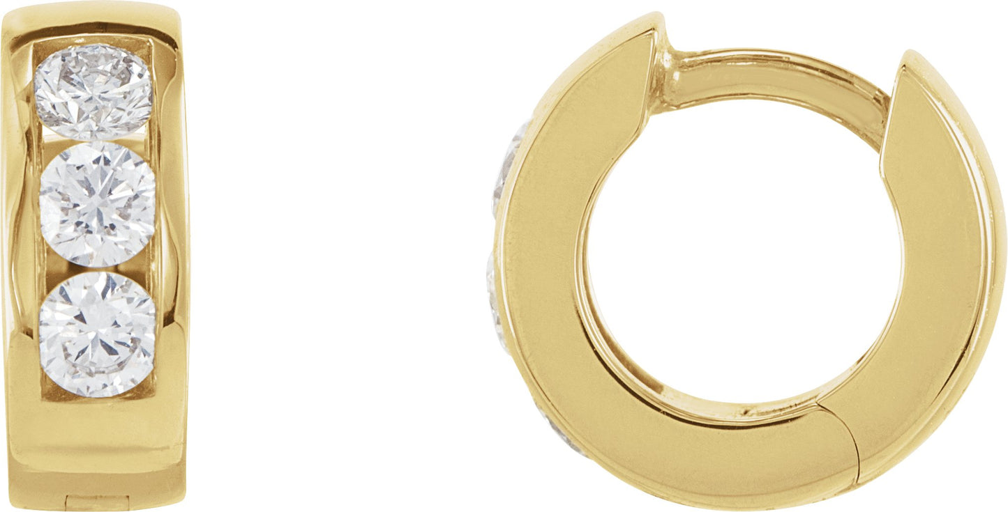 1/3 Ctw Lab Grown Diamond Hinged Hoop Earrings