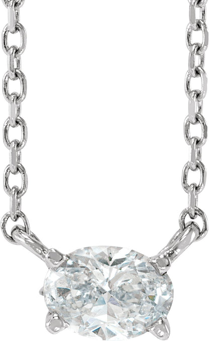1/2 Ctw Oval Lab-Grown Diamond Solitaire Necklace