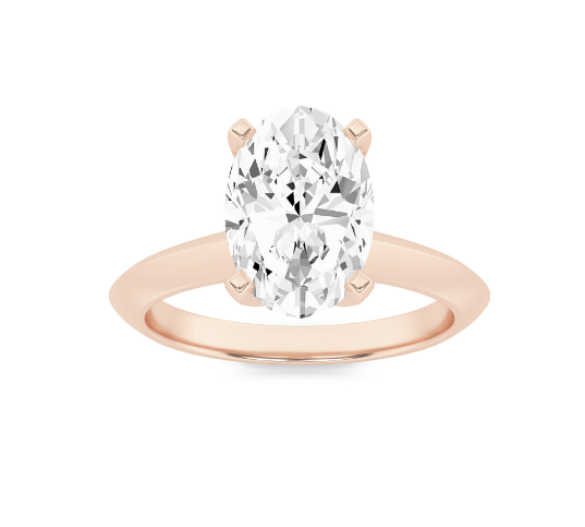 Knife Edge Shank Oval Solitaire Engagement Lab Grown Diamond Ring - Brilliance Direct