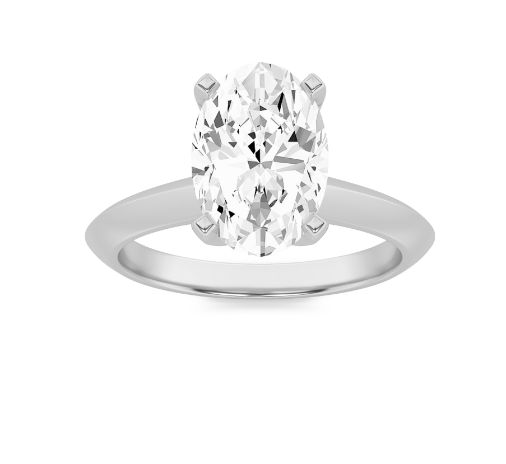 Knife Edge Shank Oval Solitaire Engagement Lab Grown Diamond Ring - Brilliance Direct