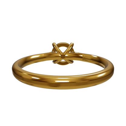 Plain Cathedral Round Solitaire Engagement Lab Grown Diamond Ring