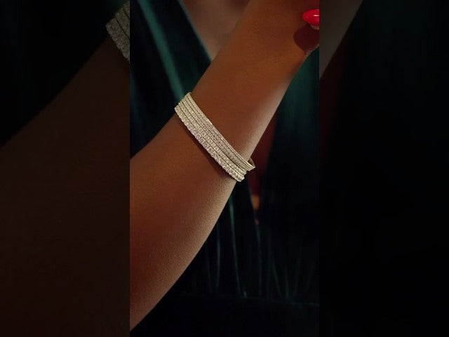 3 Ctw Lab-Grown Diamond Flexible Full Bangle Bracelet - Lab Grown Diamond